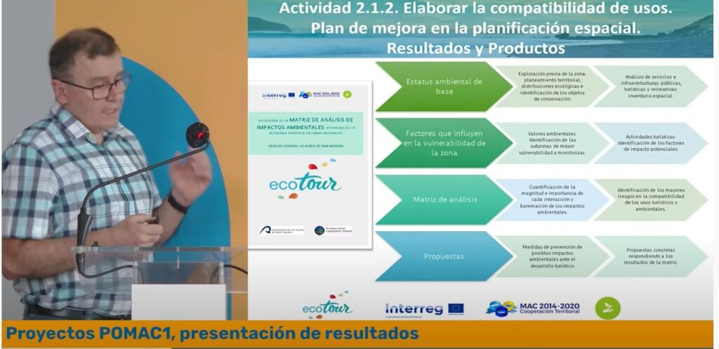 Cayetano Collado during the presentation of the results of ECOTOUR